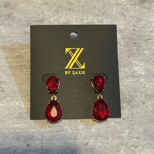 Zaxie Red Teardrop Earrings